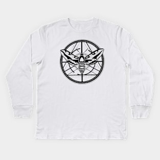 Moth totem geometrical design | Ink tattoo style Kids Long Sleeve T-Shirt